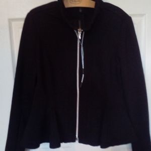 New Black Ruffle waistline  jacket